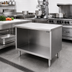 Thumbnail image #2 for Eagle Group Spec-Master Open Front Cabinet Base Work Table, 48 x 30 Inches, 14-Gauge 304 Stainless Steel Top