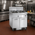 Thumbnail image #2 for Imperial 2-Tank Electric Floor Fryer with Built-In Space Saver Filter System, 50 lb. Tanks