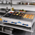 Thumbnail image #2 for Comstock-Castle 48-Inch Countertop Gas Hotplate, Griddle and Char-Broiler Combination with 2 Open Burners