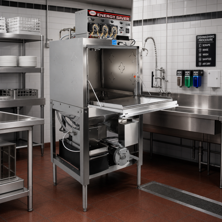 Product image #3 for CMA Energy Mizer EST-FL Front Loader Low-Temp Chemical Sanitizing Door-Type Dishwasher