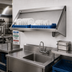 Thumbnail image #2 for Eagle Group 84-Inch Wall-Mounted Solid Slanted Dishtable Rack Shelf with Right-Side Drip Tube