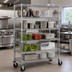 Thumbnail image #2 for Metro Super Erecta 5-Shelf Chrome Wire Stem Caster Cart, 60 x 18 x 67-7/8 Inches, 900 lb. Capacity