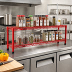 Thumbnail image #2 for Eagle Group QuadTruss FCM1460R 2-Tier Front Case Cantilever Wire Shelving Unit, 60W x 14D x 14H, Red Epoxy