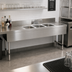 Thumbnail image #2 for Advance Tabco Underbar Basics 84-Inch 3-Compartment Stainless Steel Underbar Sink Unit with Left and Right Drainboards and Faucet