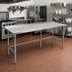 Thumbnail image #2 for Stallion Stainless Steel Work Table with 1-1/2-Inch Rear Up-Turn Backsplash, 120 x 24 Inches