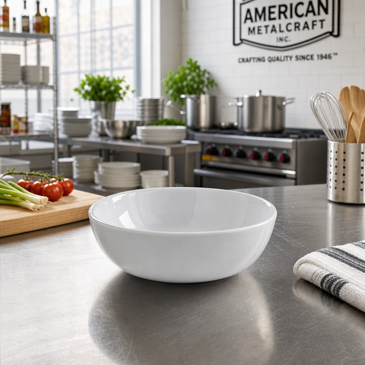Product image #4 for American Metalcraft Crave Collection 16 oz. Round Coupe Melamine Bowl, Cloud