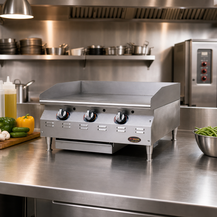 Product image #2 for RedHots Chef's Line 36-Inch Countertop Natural Gas Griddle with Smooth Steel Plate