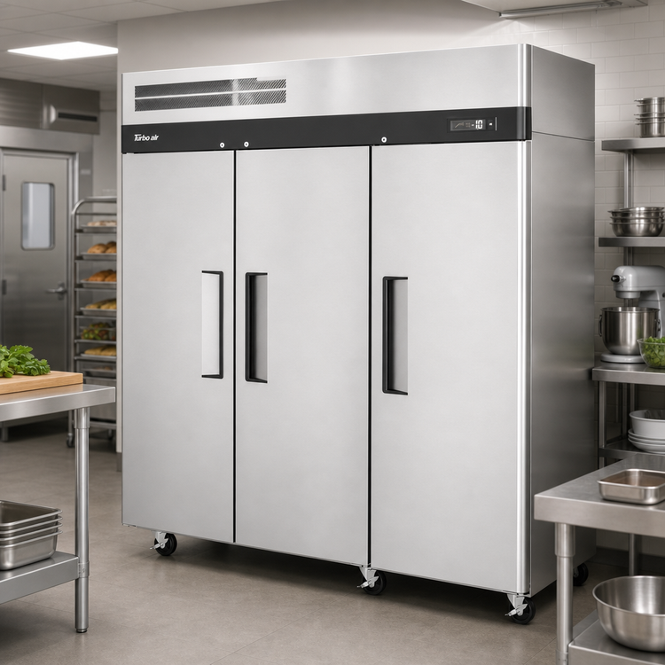 Product image #2 for Turbo Air M3 3-Section Reach-In Solid Door Freezer with Top Mount Compressor, 65.8 Cu. Ft.