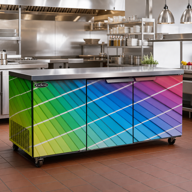 Product image #2 for Krowne Whole Unit Vinyl Wrap for 52-Inch Pass-Thru Cooler, Front and Sides