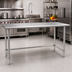 Thumbnail image #2 for Omcan USA 72-Inch x 30-Inch Stainless Steel Flat Top Work Table with Open Base
