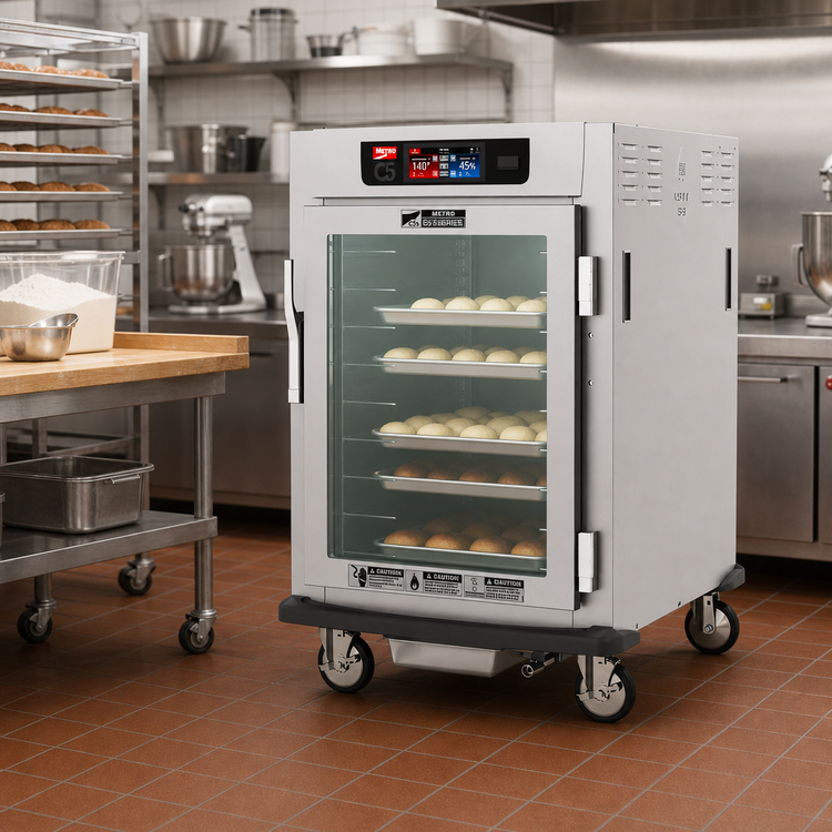 Product image #2 for Metro C5 9 Series Half-Height Controlled Humidity Heated Holding and Proofing Cabinet with Glass Door and Universal Wire Slides