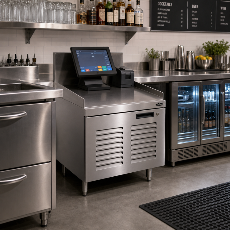 Product image #2 for Krowne Royal Series Underbar P.O.S. Station Cabinet with Locking Louvered Door, 24 Inches Wide x 24 Inches Deep