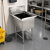 Thumbnail image #2 for John Boos Floor-Mounted Stainless Steel Mop Sink with 20 x 16 x 12 Inch Single Compartment and 10 Inch Boxed Backsplash