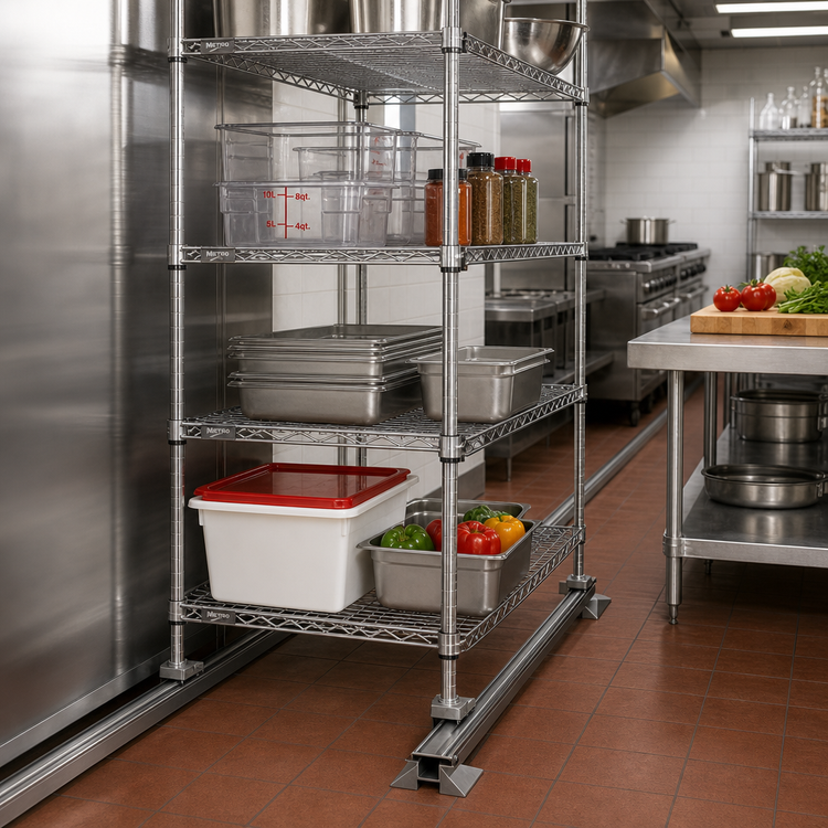 Product image #2 for Metro qwikTRAK HD 7 Ft Track Set for Stationary Shelf Runs