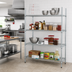 Thumbnail image #3 for EAGLEbrite Stationary 4-Tier Double-Mat Open Wire Shelving Starter Unit, 60