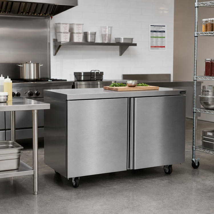 Product image #2 for Delfield 64-Inch Two-Section Worktop Freezer with 2 Doors
