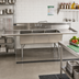 Thumbnail image #2 for Klinger's Trading Economy Three-Compartment Stainless Steel Sink with Dual Drainboards, 84-Inch Wide