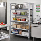 Thumbnail image #2 for Cambro Camshelving® Elements EXSK2136V5480 5-Shelf Universal Vented Shelf Kit, 21-Inch x 36-Inch, Speckled Gray