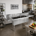 Thumbnail image #2 for John Boos B Series 3-Compartment Floor Model Stainless Steel Sink with Left and Right Drainboards, 111-1/4 Inch Wide