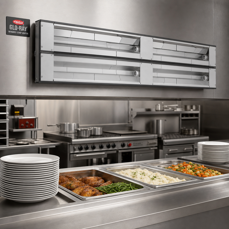 Product image #2 for Hatco Glo-Ray 18-Inch Unlighted Max Watt Dual Infrared Strip Heater, 6-Inch Spacer, 900 Watts, Aluminum