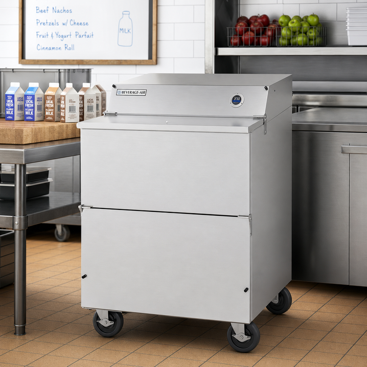 Product image #2 for Beverage-Air 34-Inch Single-Access Forced Air School Milk Cooler, 13.59 Cu. Ft., Stainless Steel