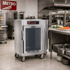 Thumbnail image #2 for Metro C5 C585L-SFC-UPFS Mobile Pass-Thru Heated Holding Cabinet, 1/2 Height, Touch-Screen Controls, Combination Doors, 8 Sheet Pan Capacity