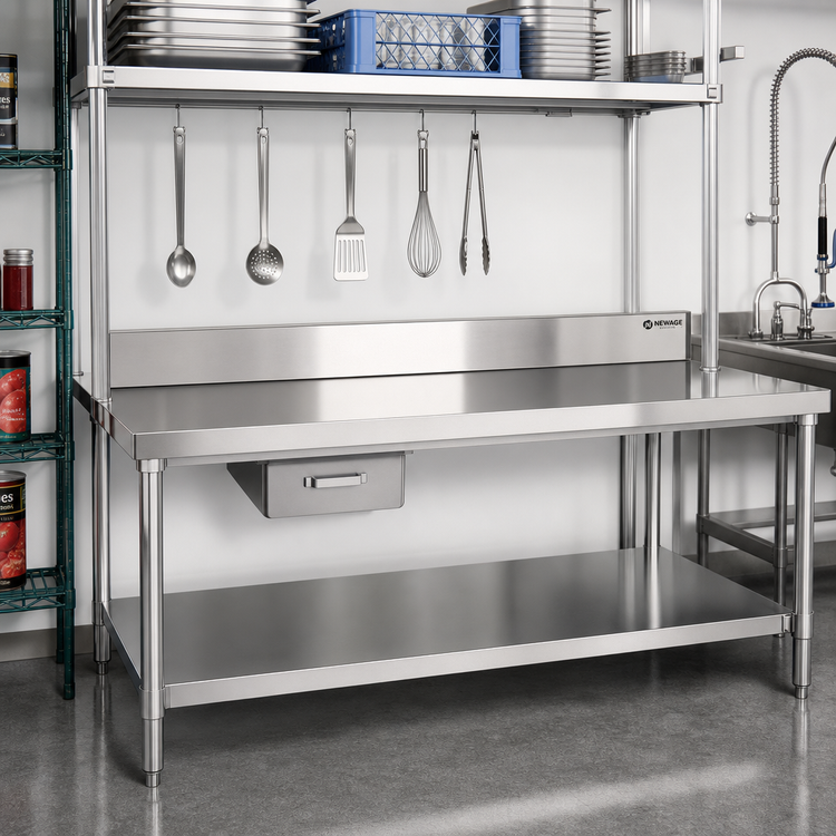 Product image #2 for New Age 96-Inch x 6-Inch Stainless Steel Backsplash for Sink Tables