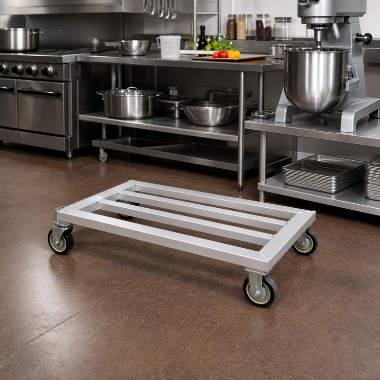 Product image #3 for New Age Mobile Welded Aluminum Dunnage Rack, 49-3/4 in. W x 24 in. D, 1000 lb. Capacity
