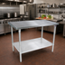 Thumbnail image #2 for John Boos 48-Inch x 48-Inch 16-Gauge 300-Series Stainless Steel Flat-Top Work Table with Fixed Undershelf