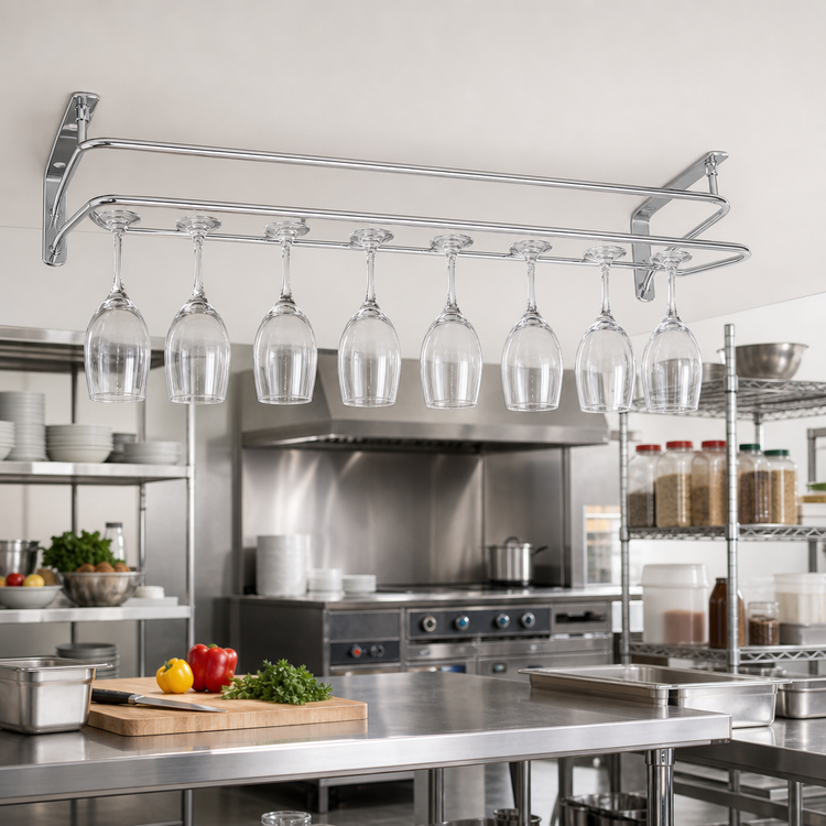 Product image #2 for Winco 16-Inch Chrome-Plated Wire Ceiling-Mount Glass Hanger