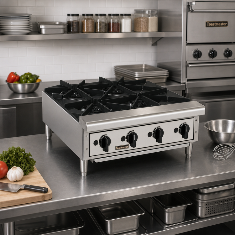 Product image #2 for Toastmaster TMHP4 24-Inch 4-Burner Manual Control Gas Countertop Hot Plate