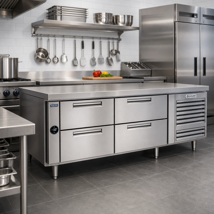 Product image #2 for Garland Polar Cuisine 66-Inch Self-Contained Freezer Base with 4 Drawers, Stainless Steel, 115V