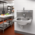 Thumbnail image #2 for Eagle Group Wall-Mounted 304 Stainless Steel Hand Sink with Battery-Powered Electronic Eye Gooseneck Faucet
