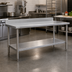 Thumbnail image #2 for Spec-Master Marine Series 48 x 30 Inch Stainless Steel Work Table with 4-1/2 Inch Backsplash and Adjustable Undershelf