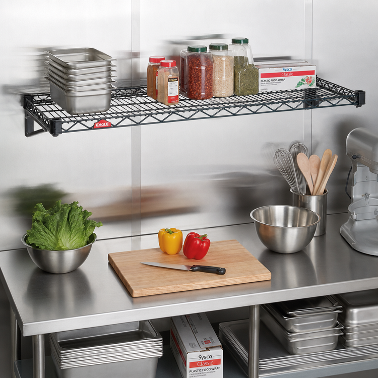 Product image #2 for Eagle Stand-Outs Decorative Wire Shelf with QuadTruss, 72 x 21 Inch, Black Epoxy Finish