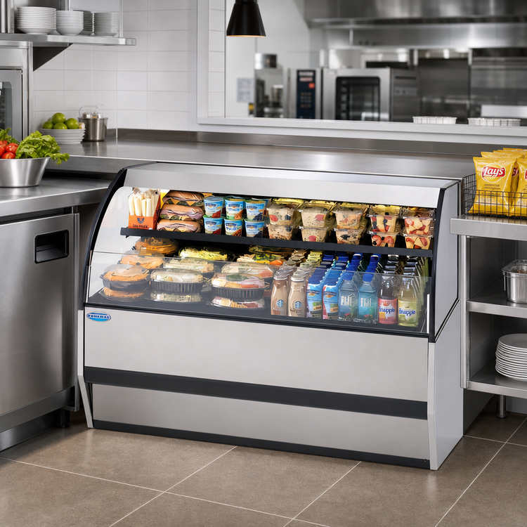 Product image #2 for Federal Industries Slim-Line 59.7-Inch Undercounter Curved-End Refrigerated Self-Serve Merchandiser