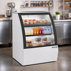 Thumbnail image #2 for Beverage Air CDR3HC-1-W-D Dry Deli/Bakery Display Case, 37 1/4" Wide, Curved Front Glass, White Exterior, 2 Adjustable Shelves
