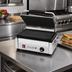 Thumbnail image #2 for Commercial Countertop Single Panini Press with Ribbed Top & Bottom Cast Iron Plates, 14 x 10 in., 240V