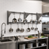 Thumbnail image #2 for 84-Inch Wall-Mounted Stainless Steel Double-Bar Pot Rack with 14 Double-Pronged Hooks