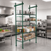 Thumbnail image #2 for Quantum 24-Inch Overhead Track Shelving Intermediate Kit with 86-Inch Posts, Green Epoxy Antimicrobial Finish