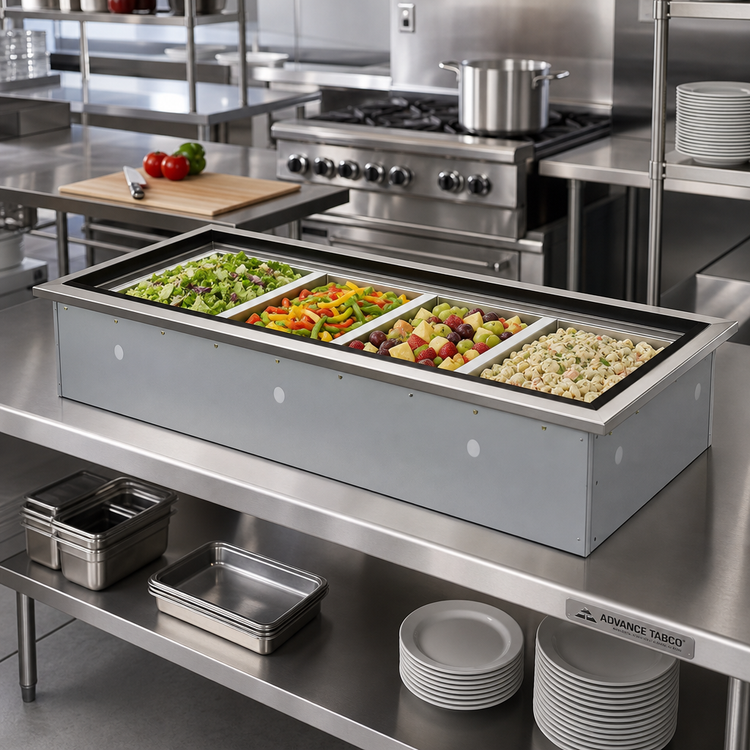Product image #2 for Advance Tabco Triumph (Supreme) 4-Pan Drop-In Ice-Cooled Cold Food Well