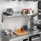 Thumbnail image #2 for John Boos Stallion BHS1860-16/304 60-Inch Wall-Mounted Stainless Steel Shelf, 18-Inch Deep, 16-Gauge, Satin Finish, Safety Edge