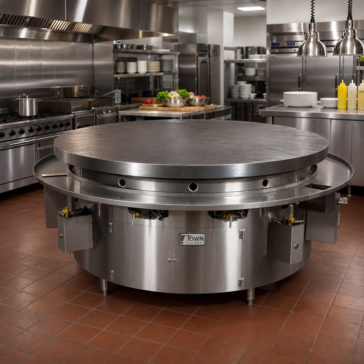 Product image #2 for Town Equipment MBR-72 72-Inch Gas Mongolian Barbecue Range with Cast Iron Top and 12 Burners