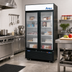 Thumbnail image #2 for Atosa Two-Section Glass Door Freezer Merchandiser, 28.5 Cu. Ft., Black, Bottom-Mount Self-Contained