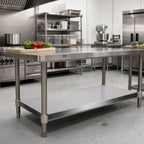 Thumbnail image #2 for John Boos ESSK8-3048 48" x 30" 18-Gauge 400 Series Stainless Steel Work Table Undershelf