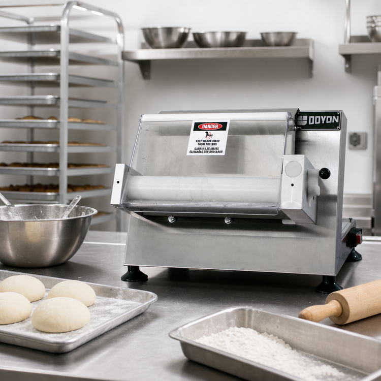 Product image #2 for Doyon Countertop Dough Sheeter, 12-Inch Sheets, 600 Pieces/Hour, Stainless Steel, 1/2 HP