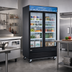 Thumbnail image #2 for Two-Section Reach-In Glass Door Display Refrigerator, Bottom Mount, 45 Cu. Ft.