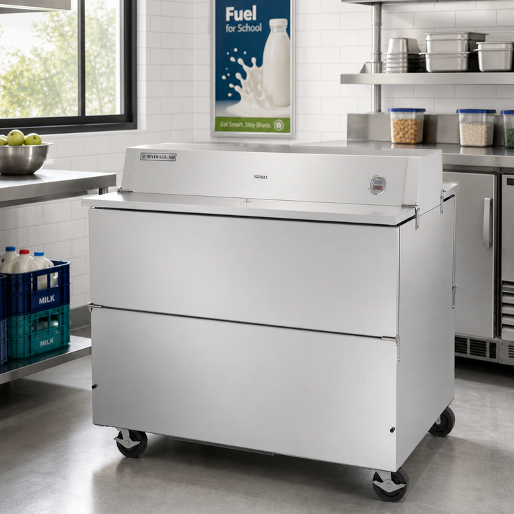 Product image #2 for Beverage-Air STF49HC-1-S Dual Access School Milk Forced-Air Cooler, 49 Inch, 20.55 Cu. Ft., Stainless Steel