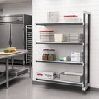 Thumbnail image #2 for Cambro Camshelving® Elements EXA185484S4480 4-Tier Solid Stationary Add-On Polymer Shelving Unit, 18 x 54 x 84 Inches, Gray