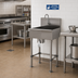 Thumbnail image #2 for Advance Tabco Freestanding Stainless Steel Service Sink with Knee Valve and Gooseneck Spout